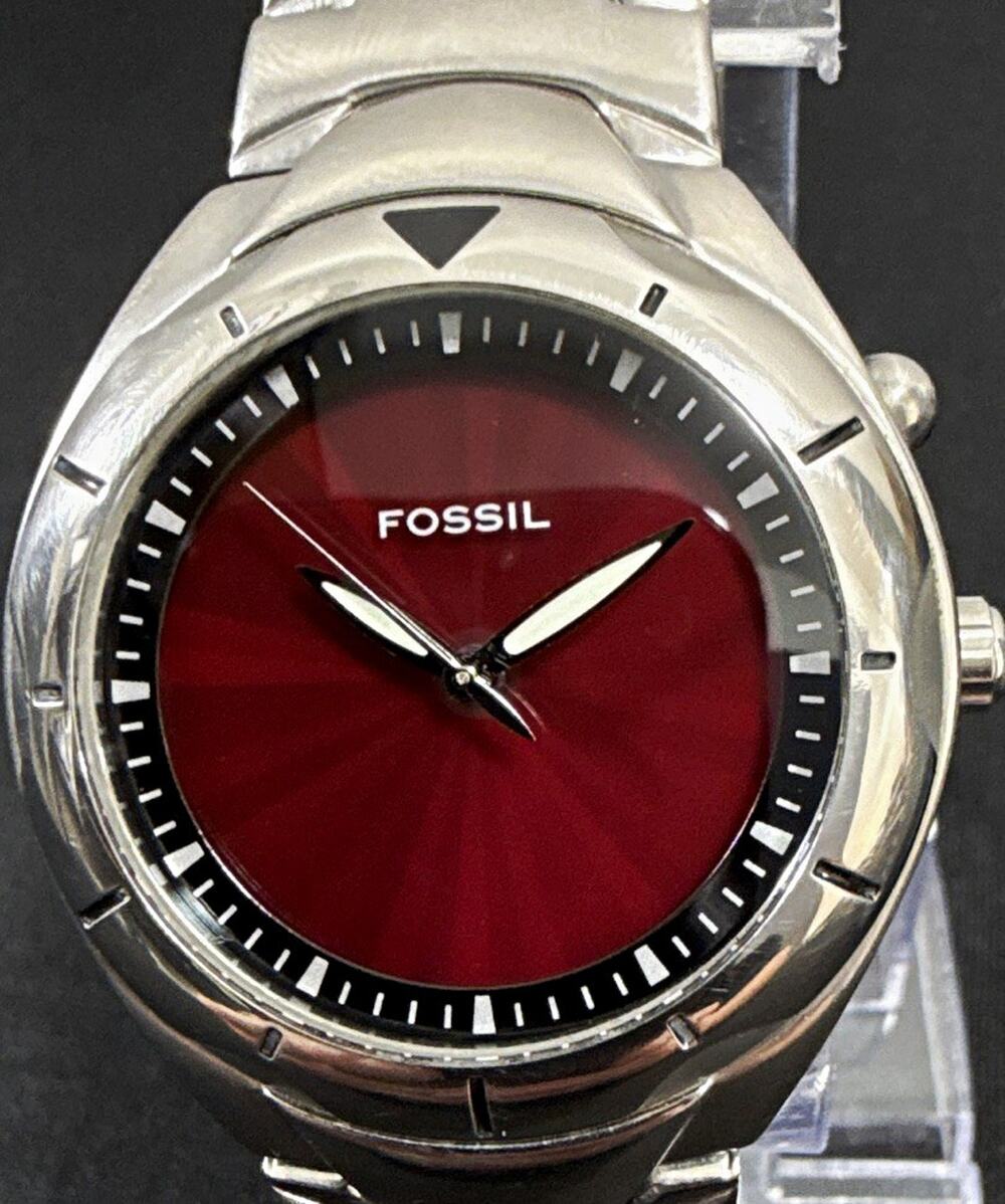 Vintage Fossil Kaleido Men’s AM-3535 Red/Blue Dial 7.75” Band 40mm Case (H4)